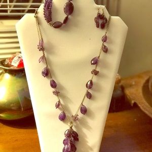 Amethyst and silver jewelry set
